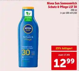 Interspar Nivea Sun Sonnenmilch Schutz & Pflege LSF 30 Angebot