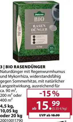 Dehner 3 bio rasendünger Angebot