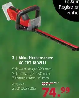 Dehner 3 | akku-heckenschere gc-cht 18/45 li Angebot