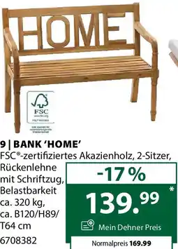 Dehner 9 bank 'home' Angebot