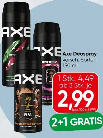 Spar Axe Deospray Angebot