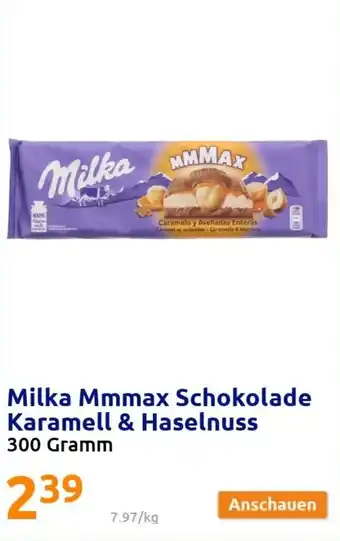 Action Milka Mmmax Schokolade Karamell & Haselnuss Angebot