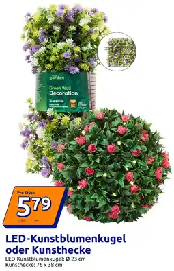 Action LED-Kunstblumenkugel oder Kunsthecke Angebot