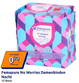 Action Femapure No Worries Damenbinden Nacht Angebot