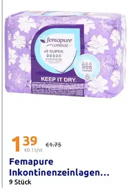 Action Femapure Inkontinenzeinlagen Super Angebot