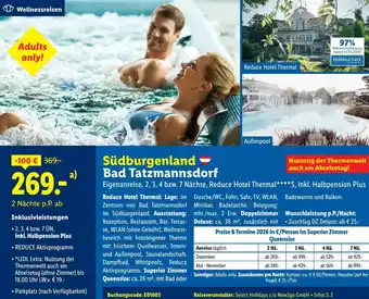 Lidl Reisen Südburgenland Bad Tatzmannsdorf Angebot