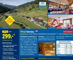 Lidl Reisen Tirol Gerlos Angebot