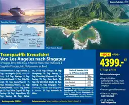 Lidl Reisen Transpazifik Kreuzfahrt Von Los Angeles nach Singapur Angebot