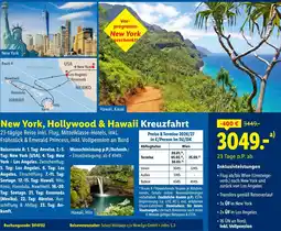 Lidl Reisen New York, Hollywood & Hawaii Kreuzfahrt Angebot