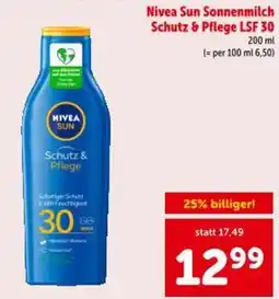 Interspar Nivea Sun Sonnenmilch Schutz & Pflege LSF 30 Angebot
