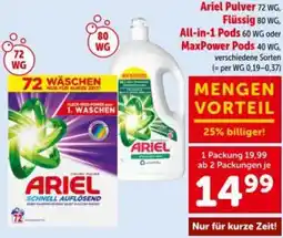 Interspar Ariel Pulver, Flüssig, All-in-1 Pods oder MaxPower Pods Angebot