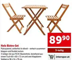 Interspar Holz Bistro-Set Angebot