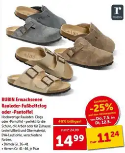 Interspar Rubin erwachsenen rauleder-fußbettclog oder -pantoffel Angebot