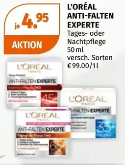 Müller L'oréal anti-falten experte Tages- oder Nachtpflege Angebot