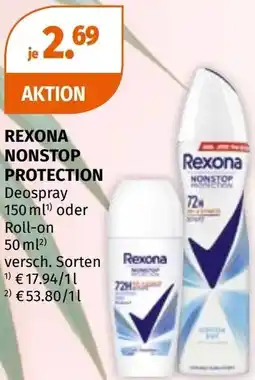 Müller Rexona nonstop protection deospray oder roll-on Angebot