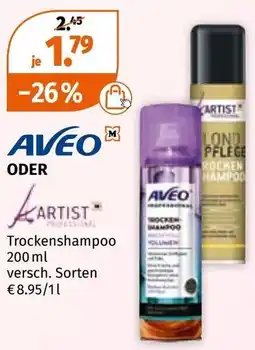 Müller Aveo oder artist professional trockenshampoo Angebot