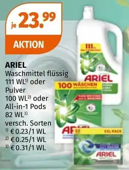 Müller Ariel waschmittel flüssig oder pulver oder all-in-1 pods Angebot