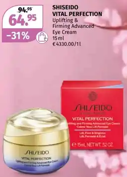 Müller Shiseido vital perfection uplifting & firming advanced eye cream Angebot