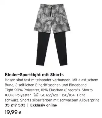Kinder-sporttight mit shorts
