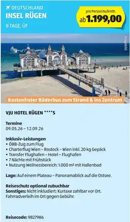 Hofer Reisen Vju hotel rügen s Angebot