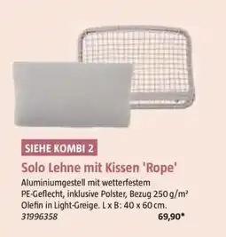 Bauhaus Solo Lehne mit Kissen Rope Angebot