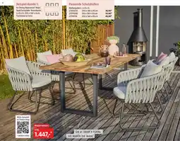 Bauhaus 6x Dining Ropesessel Maja Teak Tischplatte Baumkante Angebot