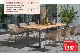 Bauhaus 6x Stapelsessel Maja Teak Tischplatte Baumkante Angebot
