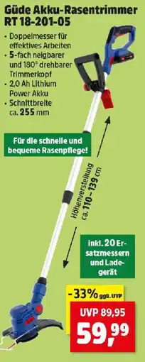 Thomas Philipps Güde akku-rasentrimmer rt 18-201-05 Angebot