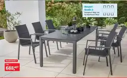 Bauhaus Beispiel-Kombi 2 Diningtisch 'Maja' mit 6x Stapelsessel 'Maja' Angebot