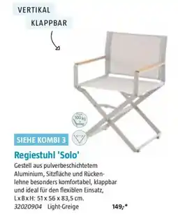 Bauhaus SIEHE KOMBI 3 Regiestuhl 'Solo' Angebot