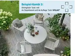 Bauhaus Beispiel-Kombi 3: Diningtisch 'Solo' mit 4x Stapelsessel und 4x Auflage 'Solo' 870,60* Angebot