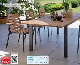 Bauhaus Beispiel- Kombi 1: Ausziehtisch 'Carina' mit 6x Stapelstuhl 'Carina' Angebot