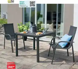 Bauhaus Beispiel- Kombi 1: Balkontisch mit 2x Stapelsessel 'Maja' Angebot