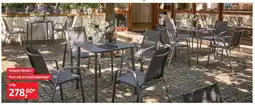 Bauhaus Beispiel-Kombi 2 Tisch mit 4x Textil-Stapelstuhl Angebot
