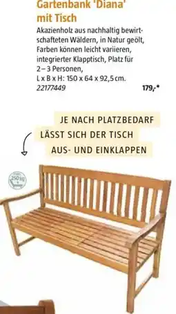 Bauhaus Gartenbank 'Diana' mit Tisch Angebot