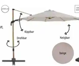 Bauhaus Ampelschirm 'Capri' beige Angebot