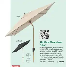 Bauhaus Alu Wood Marktschirm 'Ultra' Angebot