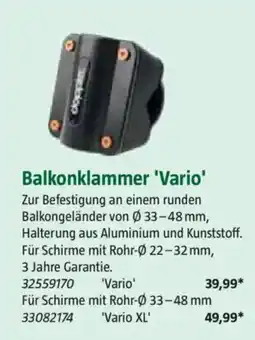 Bauhaus Balkonklammer 'Vario' Angebot