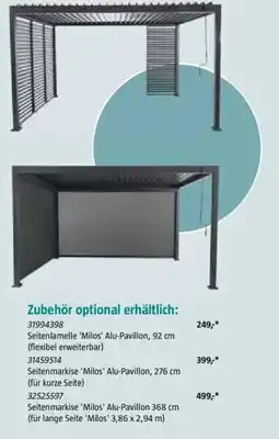 Bauhaus Seitenlamelle 'Milos' Alu-Pavillon Angebot