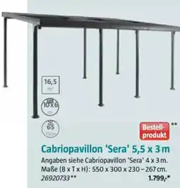 Bauhaus Cabriopavillon 'Sera' 5,5 x 3m Angebot