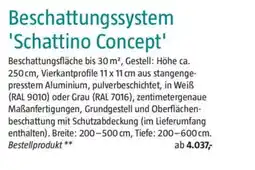 Bauhaus Beschattungssystem 'Schattino Concept' Angebot