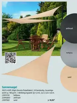 XXL-Sonnensegel Dreieck Angebot bei Norma