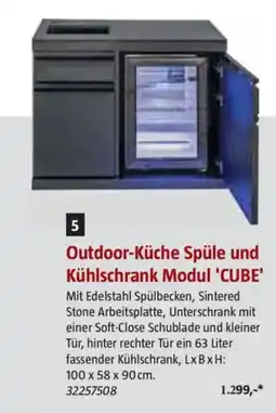 Bauhaus Outdoor-Küche Spüle und Kühlschrank Modul 'CUBE' Angebot