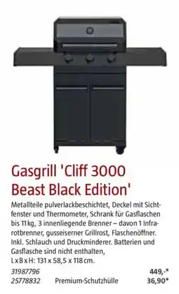 Bauhaus Gasgrill 'Cliff 3000 Beast Black Edition' Angebot