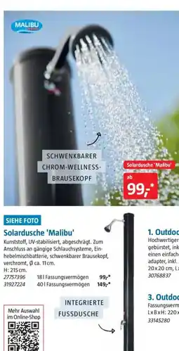 Bauhaus Solardusche 'Malibu' Angebot