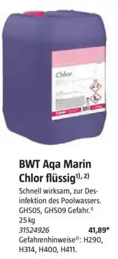 Bauhaus BWT Aqa Marin Chlor flüssig¹), 2) Angebot