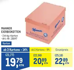 Metro Manner eierbiskotten Angebot