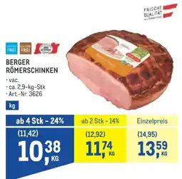 Metro Berger römerschinken Angebot