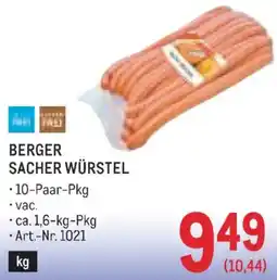 Metro Berger sacher würstel Angebot