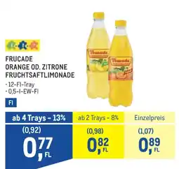 Metro Frucade orange od. zitrone fruchtsaftlimonade Angebot